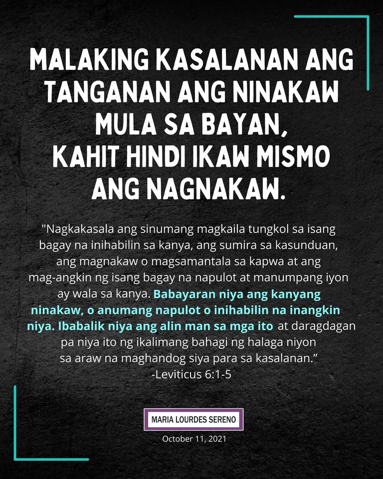 Kasalanan ang tanganan ang ninakaw na bagay